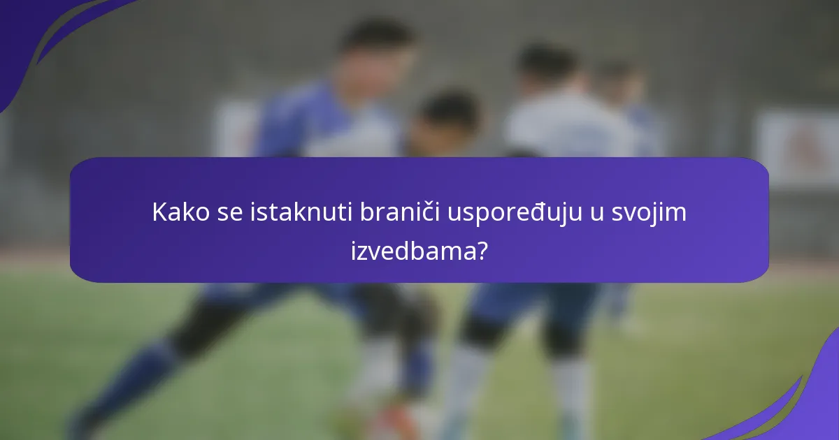 Kako se istaknuti braniči uspoređuju u svojim izvedbama?